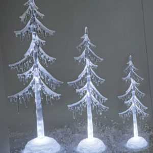 Weihnachten Weihnachtsbaum Tannenbaum Acryl beleuchtet Schnee Winter 3 Höhen