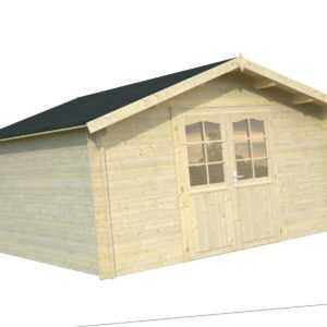Gartenhaus Bremen G Blockhaus Geraetehaus Schuppen ca. 400x400 cm Holz 34 mm