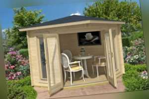 Topangebot Gartenhaus OBAN 40, 260 x 260, 40 mm Doppelnut ISO ! NEU Lasita Maja