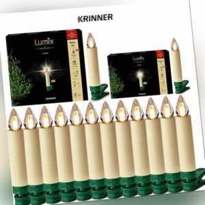 Kabellose LED Christbaumkerzen Krinner Lumix SuperLight Flame Warmweiß Elfenbein