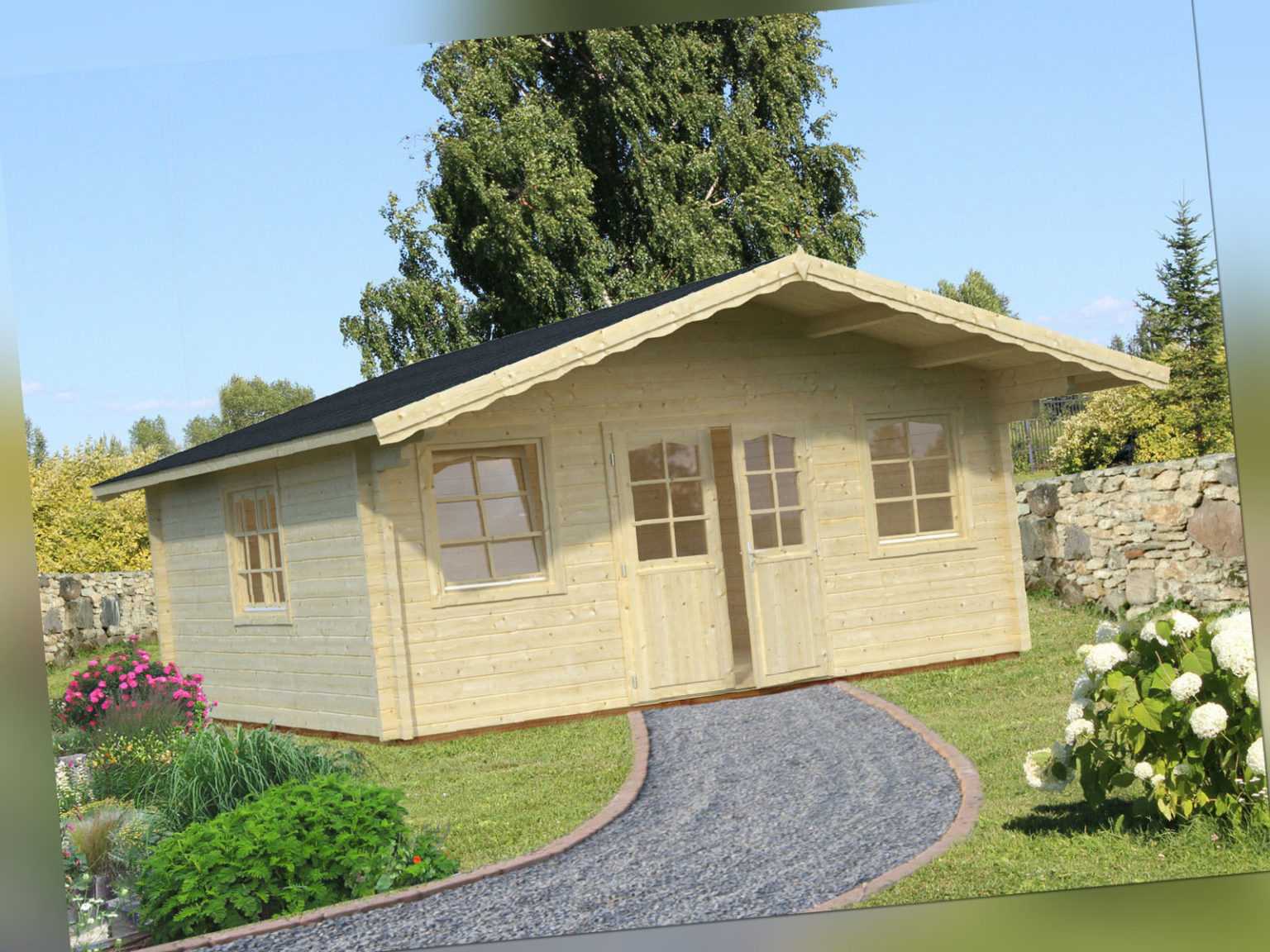 Gartenhaus Helena 3 ISO Blockhaus Holzhaus Schuppen ca 530x530 cm Holz 70 mm