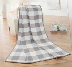 Biederlack Wohndecke Orion Cotton Karo Quadrate beige 150x200cm