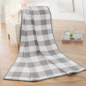 Biederlack Wohndecke Orion Cotton Karo Quadrate beige 150x200cm
