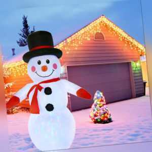 Aufblasbarer Schneemann mit LED Beleuchtung Weihnachtsdekoration Deko 4ft