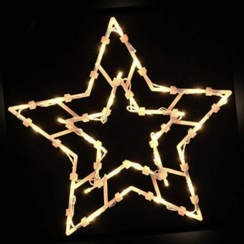 LED Fenster-Silhouette Stern 35 Lichter Timer Fensterbild Weihnachten beleuchtet
