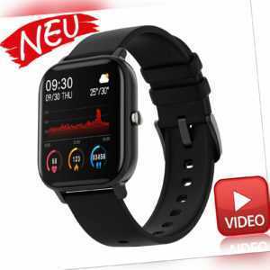 Smartwatch Bluetooth Armband Uhr Handy iOS iPhone Android - schwarz