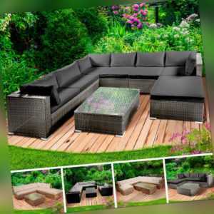 Gartenmöbel Poly Rattan Lounge Möbel ALU Garten Garnitur Sitzgruppe Sofa