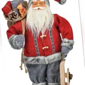 Weihnachtsmann Höhe 45 cm Rot Dekofigur Santa Nikolaus Weihnachtsdekoration HI