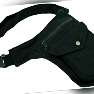 Gürteltasche Sidebag Hipbag Schwarz Bauchtasche Baumwolle NEU Top Qualität