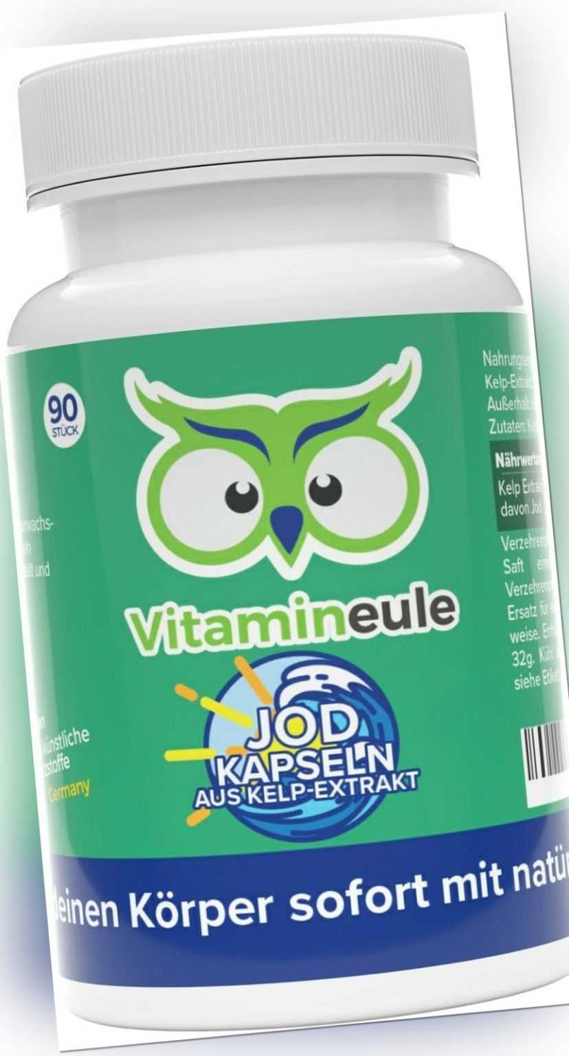 Jod Kapseln / Tabletten - 400µg aus Kelp Extrakt - Vitamineule