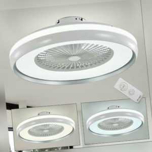 LED Ventilator Decken Lampe 3-Stufen Dimmer Tages-Licht Lüfter Kühler Leuchte