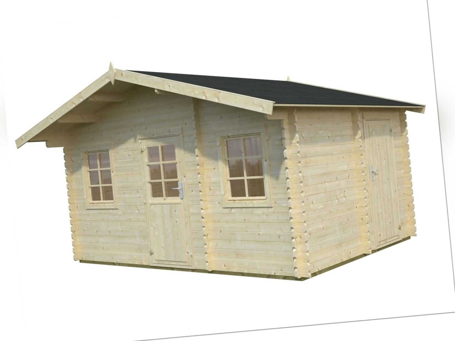 34 mm Gartenhaus 447x330 cm Havel + Fussboden, 3 Räume Gerätehaus Holzhaus