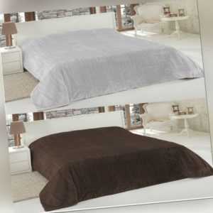 Felldecke Silber-grau braun Hochwertige Kuscheldecke Decke