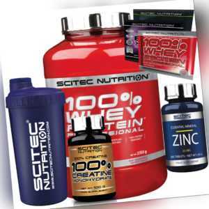 Scitec Nutrition 100 Whey Protein Professional 2350g Eiweiss Zink Creatin Shaker