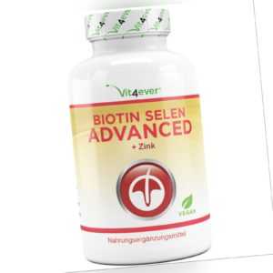Biotin 10 mg + Selen + Zink - hochdosiert & vegan - Haut Haare Nägel