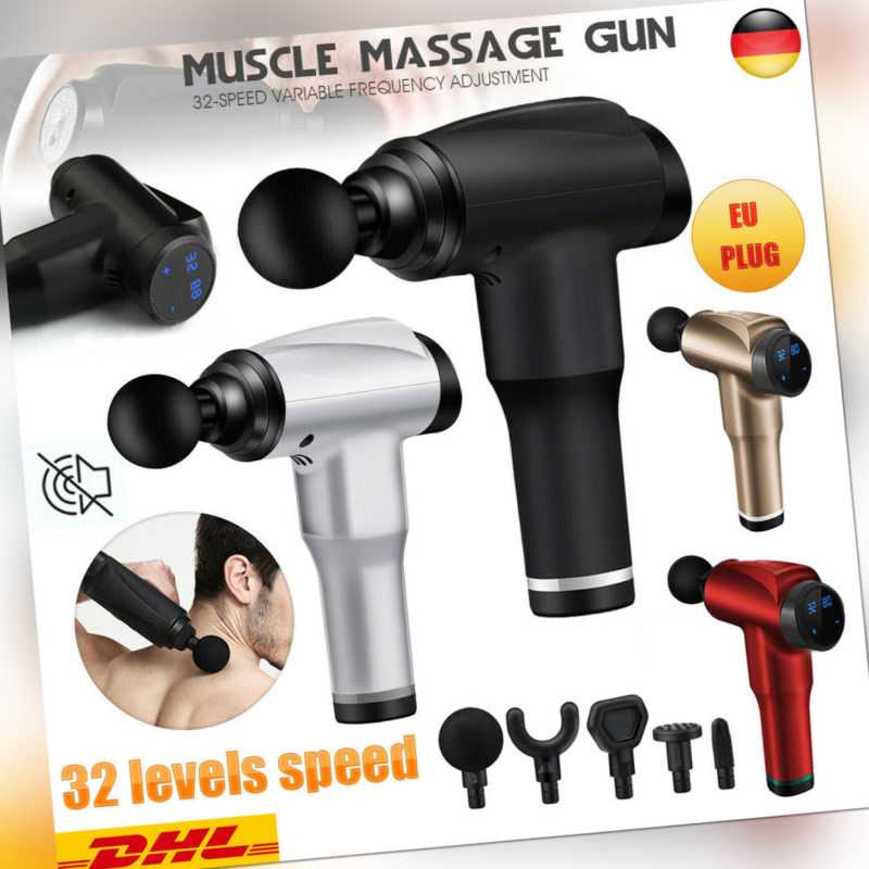Profi Electric Massage Gun Massagepistole Muscle Massager Massagegerät 5 Köpfe