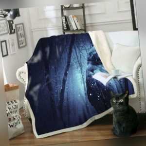 3D Wald Eule ZHU242 Warm Plüsch Fleece Decke Picknick Sofa Couch