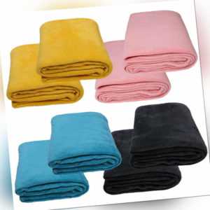 Fleecedecke 2er Set Softfleece Tagesdecke Wohndecke Kuscheldecke