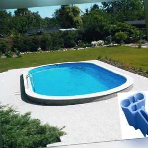 Pool Set oval komplett Schwimmbecken Filteranlage + Leiter + Spezialhandlauf