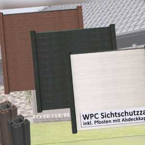 WPC / BPC Sichtschutz mit Pfosten Sichtschutzzaun Gartenzaun Zaun Stecksystem