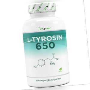 L-Tyrosin - 240 Kapseln - 1300mg Tagesportion - Vegan - Hochdosiert - Aminosäure