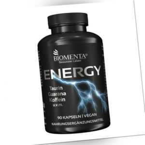 BIOMENTA Energy Booster - mit Taurin, Guarana, 200mg Koffein, Grüntee...- vegan