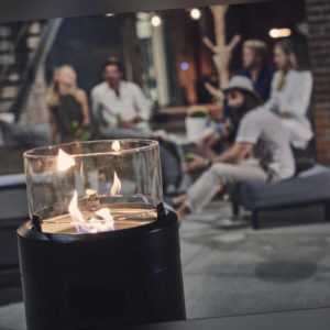 Enders Terrassenfeuer » Nova LED L Black « Ambientes Flammenspiel, 2.5 kW