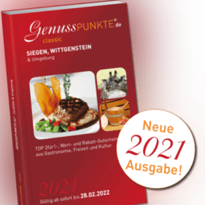 Gutscheinbuch GenussPUNKTE Siegen, Wittgenstein 2021 gültig bis 28.02.2022