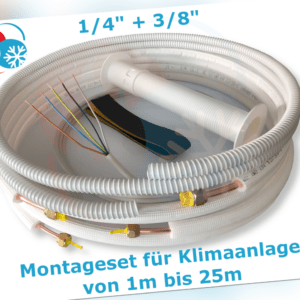 Montage Set für Klimaanlage Kältemittelleitung 1/4"+ 3/8", 1 - 25 Meter