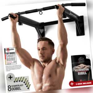 Sportstech 4in1 Klimmzugstange KS300 Wandmontage, 3 Ösen für TRX & Boxsack