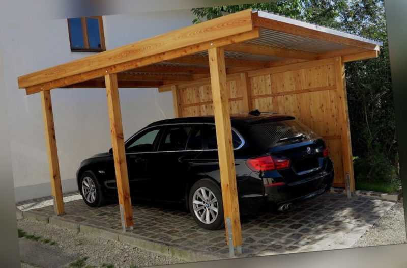 Lärche ca direkt vom Hersteller Einzelcarport 4x6 m 410 x 600cm 