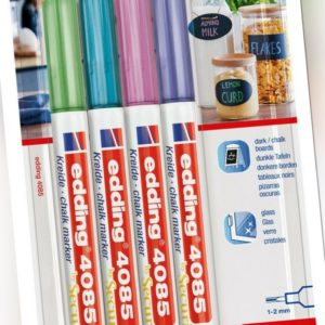 4x Edding Kreidemarker 4085 Kreidestift Fensterkreide Farbset metallic 1-2 mm
