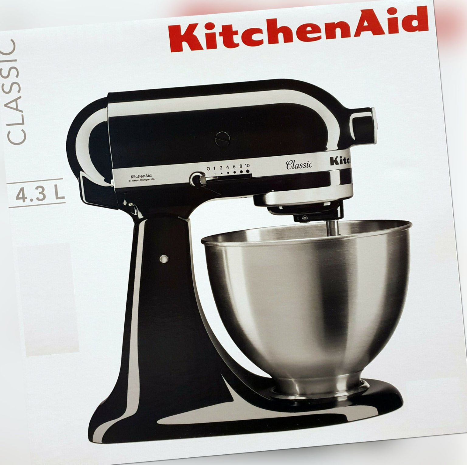 KitchenAid Küchenmaschine,Teig-Knetmaschine Classic 5K45SSEOB 4,3L,Onyx Schwarz