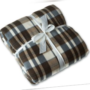 Kuscheldecke Strickdecke Wohndecke Karo/Plüsch