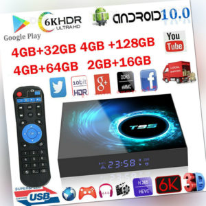 6K T95 Android 10.0 Smart TV Box H616 Quad-core Media 2.4G & 5G WiFi BT5.0 V7S2
