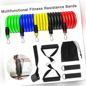 11Stk /Set Widerstandsbänder Workout Übung Yoga Crossfit Fitness Training Tubes