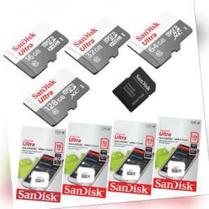 SanDisk Ultra micro SD Speicherkarte 16GB 32GB 64GB 128GB Memory Card 80-100MB/s