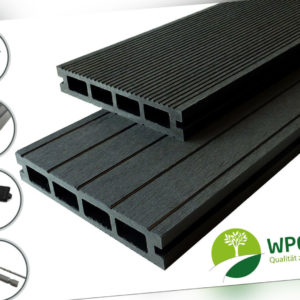 WPC Profi Terrassendielen Garten Premium Diele 25mm Anthrazit Bausatz 12 - 72 m²