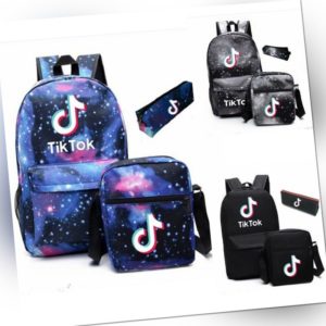 Tik Tok Rucksack Lässig Jungen Mädchen Sport Rucksack Schulrucksack 3PCS Neu 