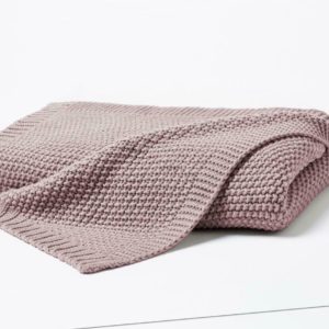 Hahn Primera Strickdecke Kuscheldecke Perlmuster 130x170  mauve