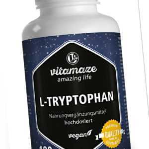 (€16,64/100g) L-Tryptophan 500 mg hochdosiert, 180 vegane Kapseln