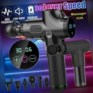 Electric Massage Gun Massagepistole Massager Muscle Massagegerät 4 Köpfe Knock