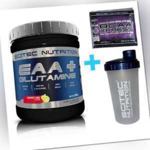 Scitec EAA + Glutamine - 300g Dose  Aminosäuren L-Glutamin BCCA + Shaker & Probe