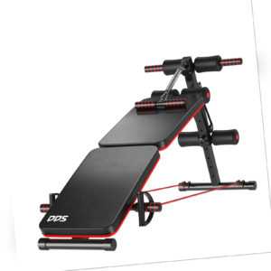 HOMCOM Sit Up Bank Bauchtrainer Trainingsbank Verstellbar&klappbar Stahl