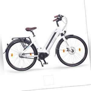 NCM Milano MAX N8R  28" E-Bike, Urban Trekkingbike, 36V 16Ah 576Wh Akku, weiß