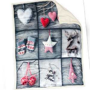 Kuscheldecke Lammfell Optik Wohn Fell Sofa Decke Winter Weinachten