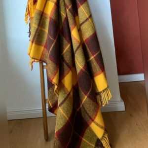 100% Lammwolle Wolldecke Plaid "Karo" Schottenmuster 140x205 cm,
