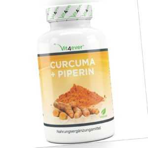 Kurkuma 360 vegane Kapseln 4500mg + Piperin Curcuma - 5% Curcumin Turmeric