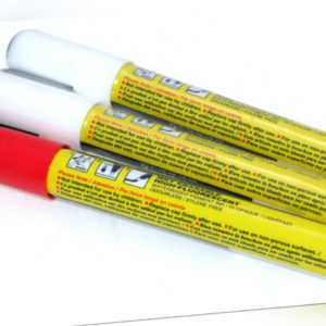 Kreidemarker 5mm 2 x weiß 1 x rot Kreidestift Flüssigkreide Fenstermarker