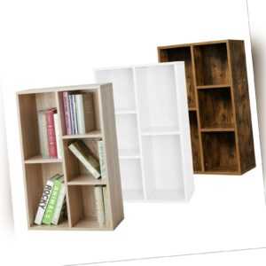 Bücherregal Standregal Büroregal Aktenregal Raumteiler 5 Fächer 3 Farben Holz